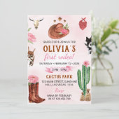 Première Rodéo Western Cowgirl Invitation Annivers (Debout devant)