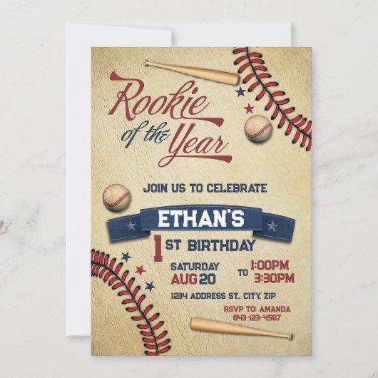 Première Rookie de l'année Anniversaire Invitation (Devant)