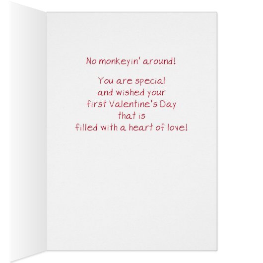 Première Saint Valentin Mignonne Singe sur Saint V (Intérieur (Droit))