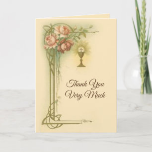 Première Sainte Communion Catholic Roses Merci