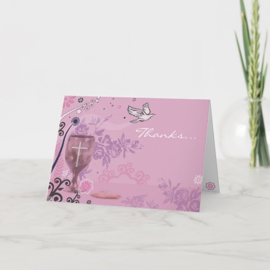 Première Sainte Communion Chalice Dove Carte de re (Devant)