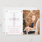 Première sainte communion de fille Invitation phot (Devant)