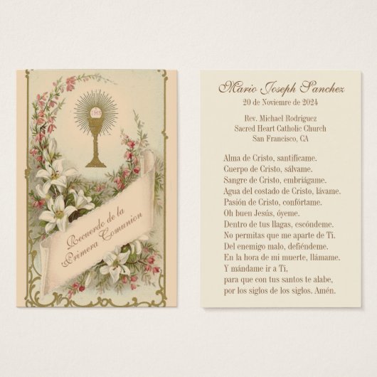 Première Sainte Communion d'Espagne Religieux Cath (Devant & derrière)