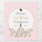 Première Sainte Communion Élégant Étiquette de vin (Étiquettes simples)