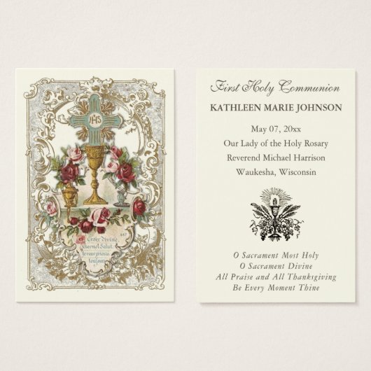 Première Sainte Communion élégante Commémoration S (Devant & derrière)