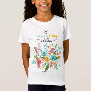 Première Sainte Communion Floral Enfants   T-shirt