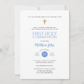 Première Sainte Communion GARYS bleu Invitations (Devant)