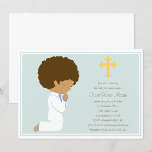 Première sainte communion - invitation bleue de  