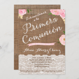 Première sainte communion Invitations en espagnol