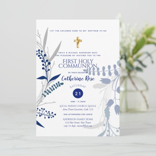 Première Sainte Communion Invitations Garçons Vers (Debout devant)