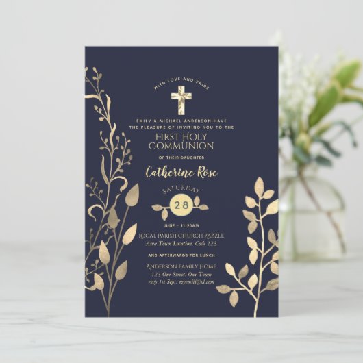 Première Sainte Communion Invitations Garçons Vers (Debout devant)