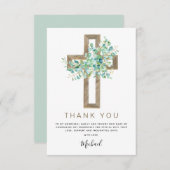 Première Sainte Communion Merci Sage Eucalyptus In (Devant / Derrière)