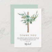 Première Sainte Communion Merci Vert Sage Invi (Devant / Derrière)