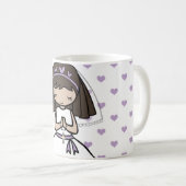 Première Sainte Communion nom tasse pour une fille (Devant droit)