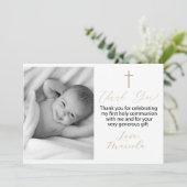 Première Sainte Communion photo merci Invitation (Debout devant)