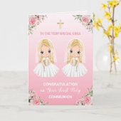 Première Sainte Communion pour carte de vœux Littl (Fleur jaune)