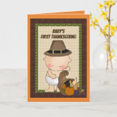 Première Thanksgiving de bébé ajouter la carte de  (Fleur jaune)