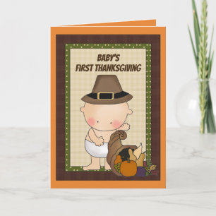 Première Thanksgiving de bébé ajouter la carte de 