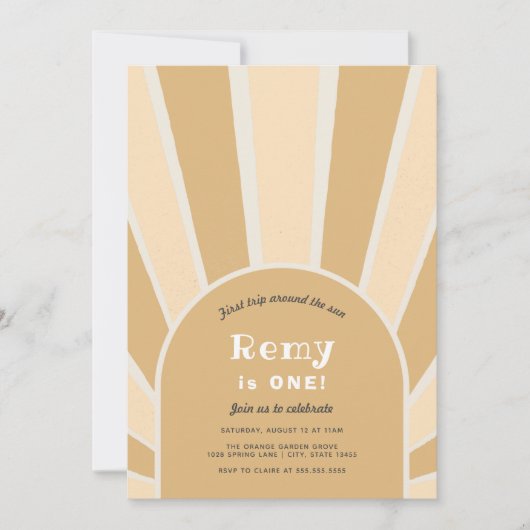 Première visite autour du soleil Invitation d'anni (Devant)