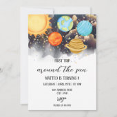 Première visite autour du soleil Invitation d'anni (Devant)