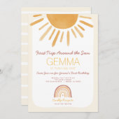 Première visite autour du soleil Invitation d'anni (Devant / Derrière)