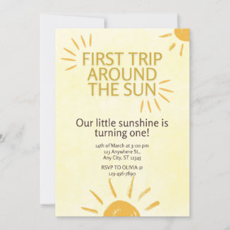 Première visite autour du soleil Invitation d'anni