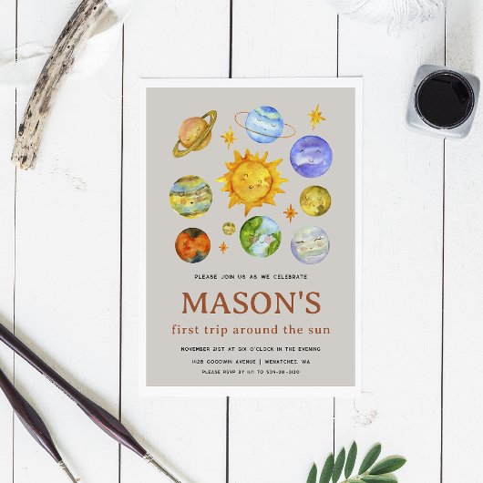 Première visite autour du soleil Invitation d'anni