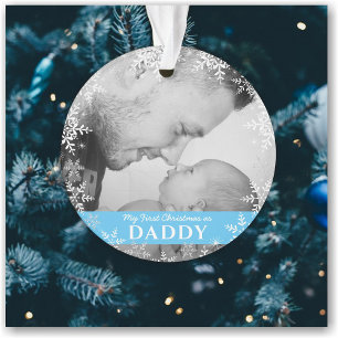 Premières flocons de neige de Noël de bébé garçon