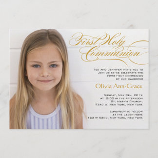 Premières invitations de fantaisie de communion de