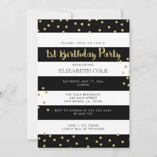 Premières invitations de fête d'anniversaire (Devant)