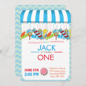 Premières invitations de garçon de Candyland (Devant / Derrière)