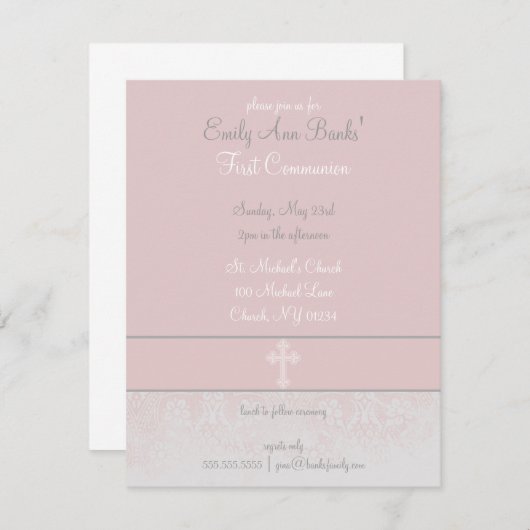 Premières invitations de sainte communion de (Devant / Derrière)