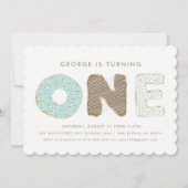Premières invitations de thème de beignet de fête (Devant)