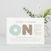 Premières invitations de thème de beignet de fête (Debout devant)