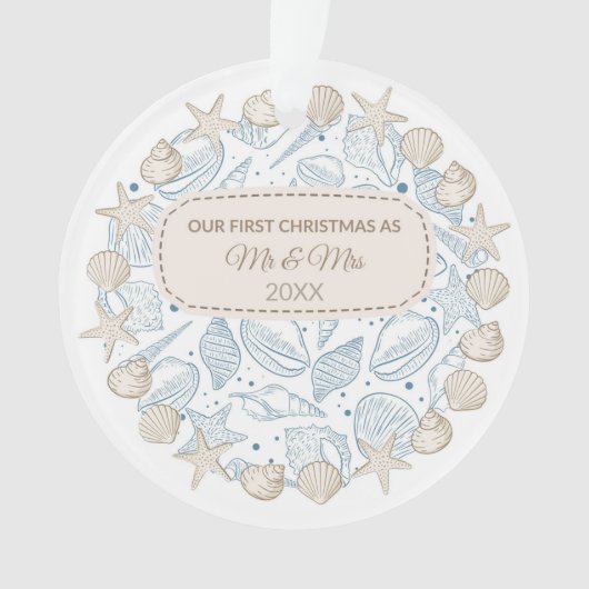 Premiers coquillages de décoration de Noël côtier (devant)