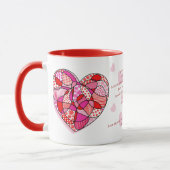 Premiers Corinthiens 13 Versets d'Amour Coeur Mug (Gauche)
