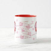 Premiers Corinthiens 13 Versets d'Amour Coeur Mug (Centre)