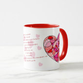 Premiers Corinthiens 13 Versets d'Amour Coeur Mug (Devant droit)