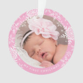 Premiers flocons de neige de Noël du bébé rose (devant)