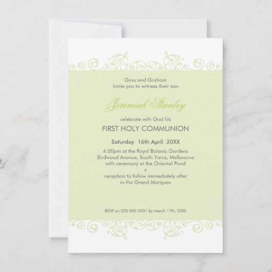 PREMIERS INVITATIONS DE COMMUNION :: boucles 3P (Dos)