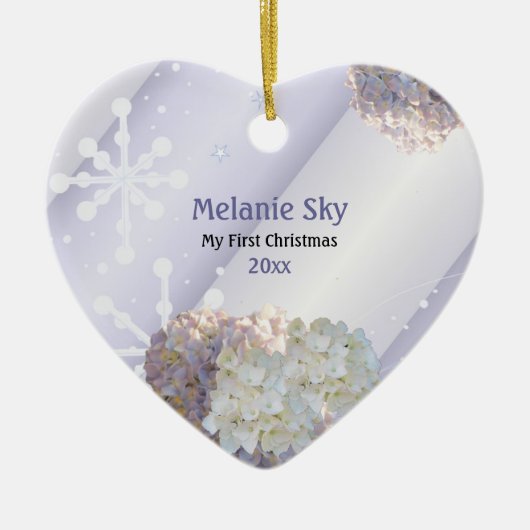 Premiers Snowflakes de Noël pour bébé ornement flo (Devant)