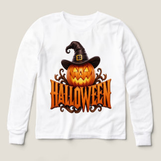 Premium 3D Halloween Pompoen Logo met Heksenhoed