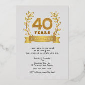 Premium '40 jaar van awesomeness' licht goud folie uitnodiging (Voorkant)