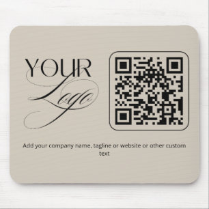 Premium Aangepaste Tekst Pastel Vanille QR-code Lo Muismat