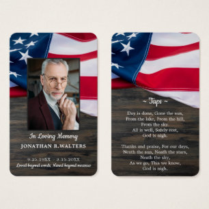 Premium American Flag Photo Memorial Prayer Kaart
