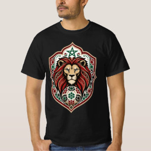 Premium Atlas Leeuw Marokkaans Voetbalembleem T-shirt