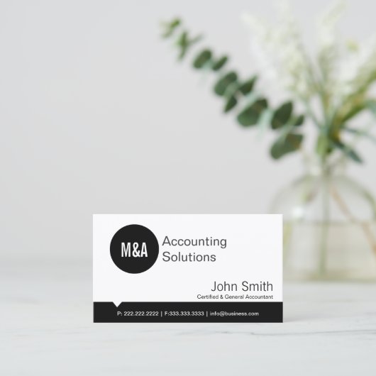 Premium Black Dot Accounting Visitekaartje (Staand voorkant)
