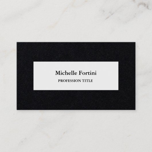 Premium Black Elegant Plain Minimalist Visitekaartje (Voorkant)
