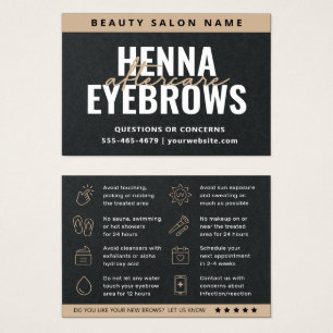 Premium Black Eyebrow Tint Henna Brows Aftercare Visitekaartje