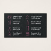 Premium Black Eyelash Extensions carte de soins po (Dos)